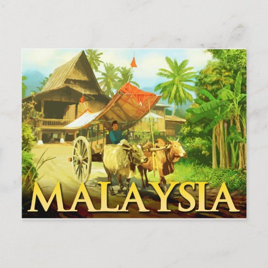 Malaysia - Bullock Cart Postkarte (Vorderseite)