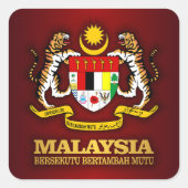 Malaysia COA Quadratischer Aufkleber (Vorderseite)