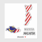 Malaysia Flag Charming Patriotic Map Aufkleber (Blatt)