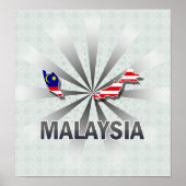 Malaysia Flag Map 2.0 Poster (Vorne)