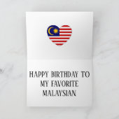 Malaysia Flag Patriotic Birthday Karte (Innenseite)
