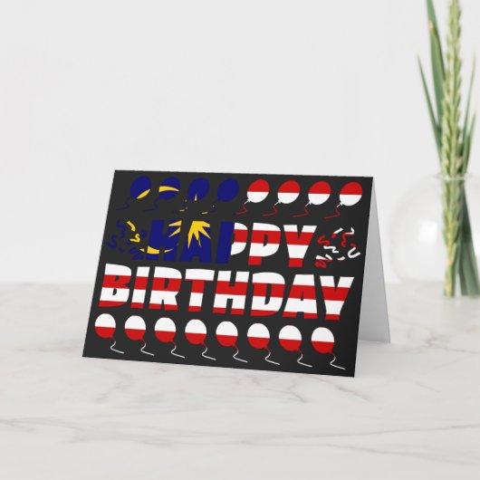 Malaysia Flag Patriotic Birthday Karte (Vorderseite)