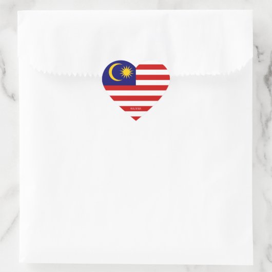 Malaysia Flag Patriotic Heart Sticker (Tasche)