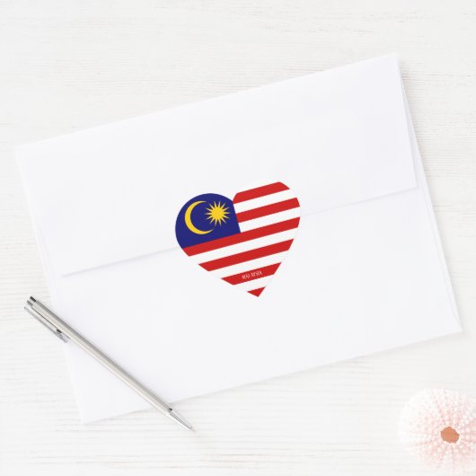 Malaysia Flag Patriotic Heart Sticker (Umschlag)
