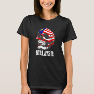 Malaysia Flag Skull Malaysian Priotic T-Shirt