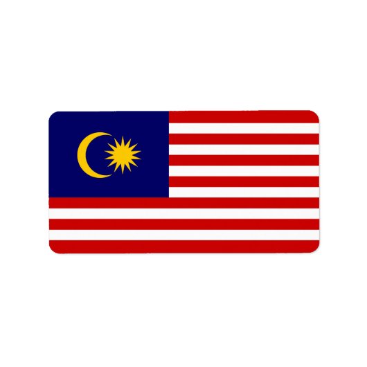 Malaysia-Flagge Adressaufkleber (Vorne)