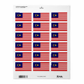 Malaysia-Flagge Adressaufkleber (Vorne)