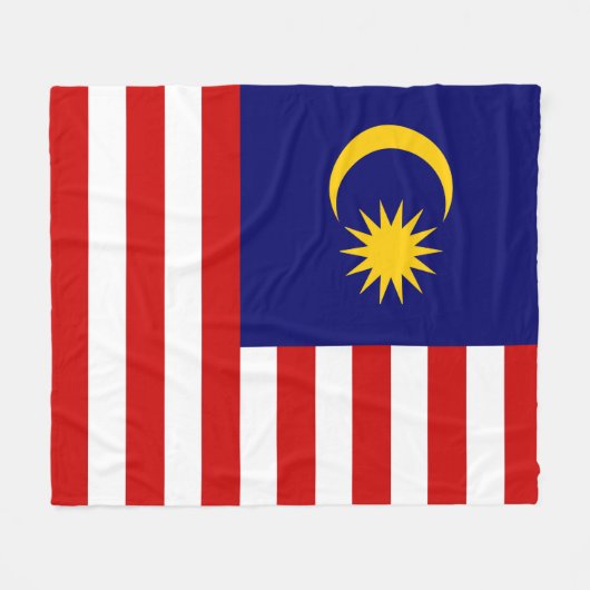 Malaysia-Flagge Fleecedecke (Vorderseite (Horizontal))