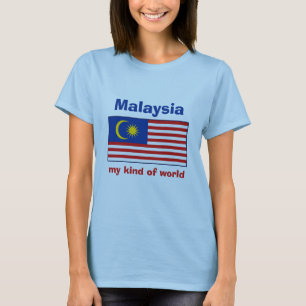Malaysia-Flagge + Karte + Text-T-Shirt T-Shirt