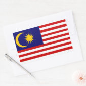 Malaysia: Flagge Malaysias Rechteckiger Aufkleber (Umschlag)