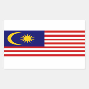 Malaysia: Flagge Malaysias Rechteckiger Aufkleber