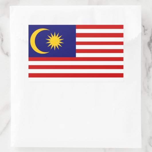 Malaysia: Flagge Malaysias Rechteckiger Aufkleber (Tasche)