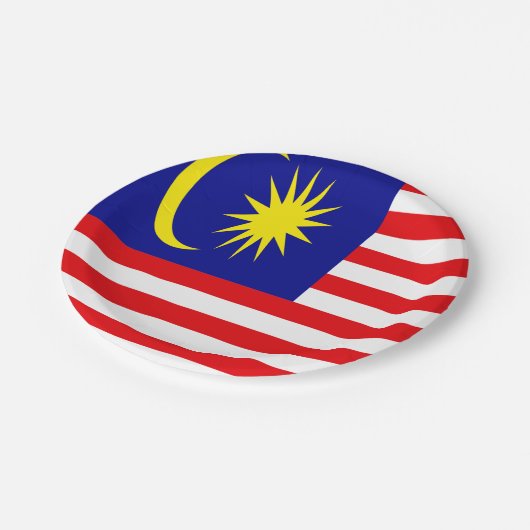 Malaysia-Flagge Pappteller (Schrägansicht)