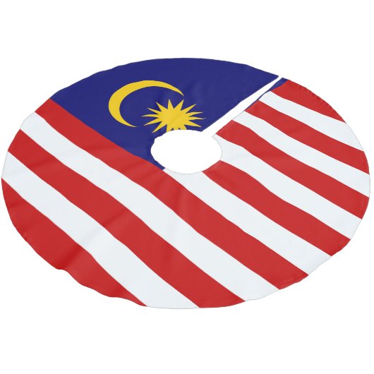 Malaysia-Flagge Polyester Weihnachtsbaumdecke (Schrägansicht)