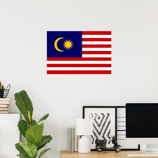 Malaysia-Flagge Poster (Heimbüro)