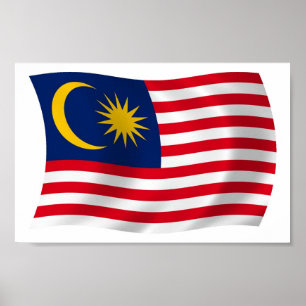 Malaysia-Flagge Poster Druck