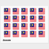 Malaysia-Flagge Quadratischer Aufkleber (Blatt)