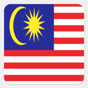 Malaysia-Flagge Quadratischer Aufkleber