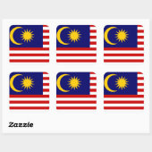 Malaysia-Flagge Quadratischer Aufkleber (Blatt)
