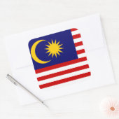 Malaysia-Flagge Quadratischer Aufkleber (Umschlag)