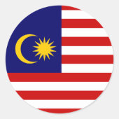 Malaysia-Flagge Runder Aufkleber (Vorderseite)