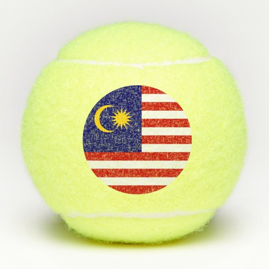 Malaysia-Flagge Tennisbälle (Vorderseite)