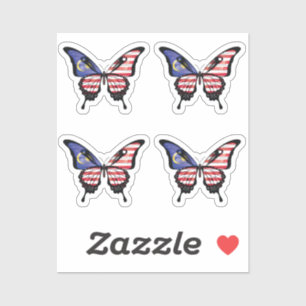 Malaysia Frack Butterfly Flag Aufkleber