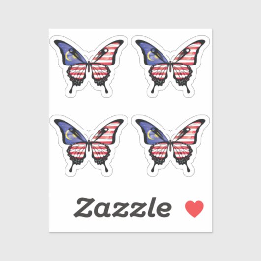 Malaysia Frack Butterfly Flag Aufkleber (Blatt)