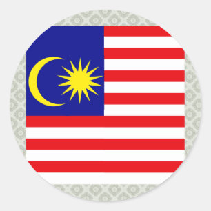 Malaysia Hochwertige Flagge Runder Aufkleber