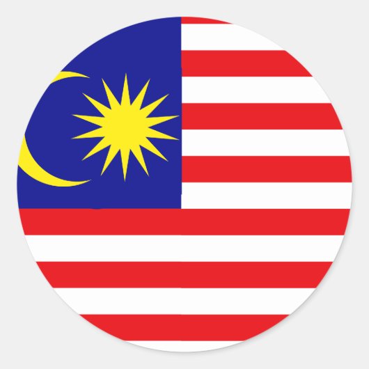 Malaysia Hochwertige Flagge Runder Aufkleber (Vorderseite)