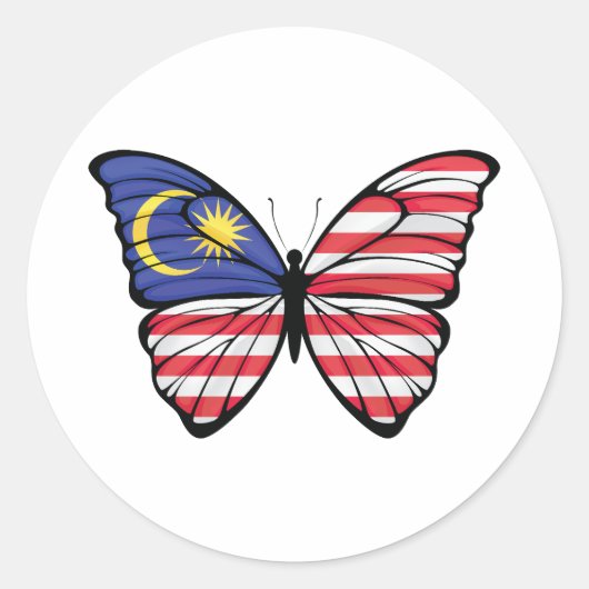 Malaysia Hypolimnas Butterfly Runder Aufkleber (Vorderseite)