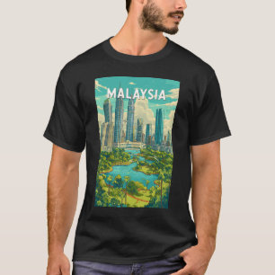 Malaysia Illustration Reise Kunst Vintage T-Shirt