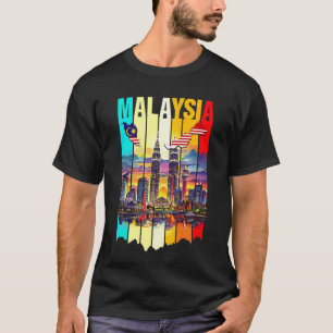 Malaysia Kuala Lumpur Malaysia Colorful Skyline Ci T-Shirt