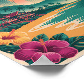 Malaysia Landschaft Illustration Reise Kunst Vinta Poster (Ecke)