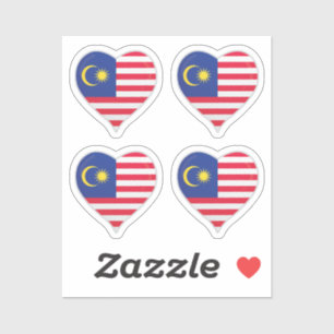 Malaysia Liebesflagge Stolz Herz Aufkleber