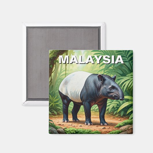 Malaysia Malayan Tapir Magnet (Vorderseite/Rückseite)