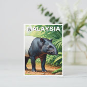 Malaysia Malayan Tapir Postkarte (Stehend Vorderseite)