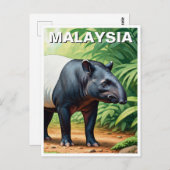 Malaysia Malayan Tapir Postkarte (Vorne/Hinten)