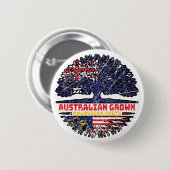 Malaysia Malaysian Australian Australia Tree Roots Button (Vorne & Hinten)