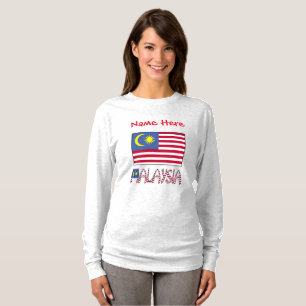 Malaysia Malaysische Flagge Rot Personalisierung F T-Shirt