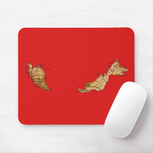 Malaysia Map Mousepad (Mit Mouse)