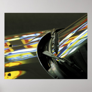 Malaysia, Melaka. Neonreflektionen im Auto Poster