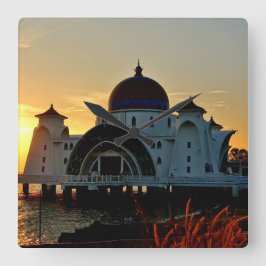 Malaysia - Melaka Quadratische Wanduhr