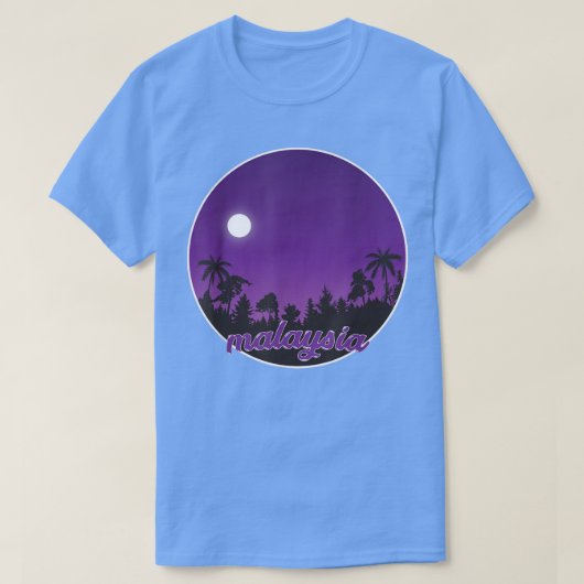 Malaysia Nachts mit Palmen T-Shirt (Design vorne)