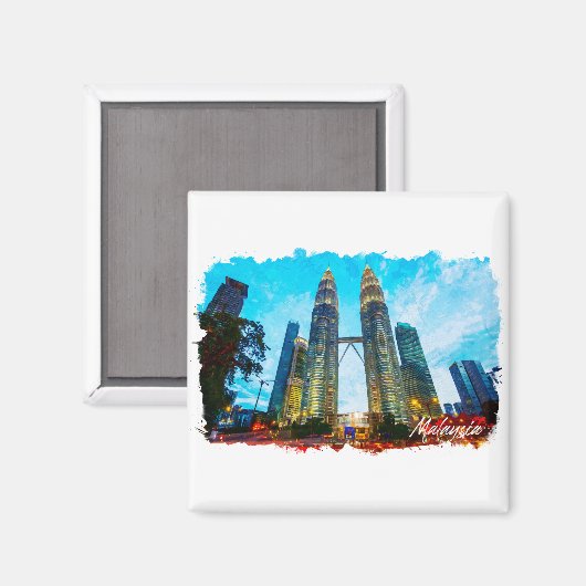 Malaysia Petronas Tower Skyline Magnet (Vorderseite/Rückseite)