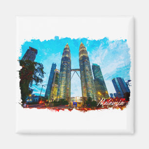 Malaysia Petronas Tower Skyline Magnet