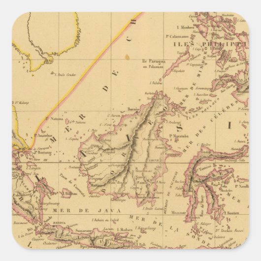 Malaysia Quadratischer Aufkleber (Vorderseite)