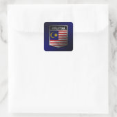 Malaysia Quadratischer Aufkleber (Tasche)