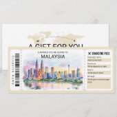 Malaysia-Reise-Boarding-Pass-Ticket Einladung (Vorne/Hinten)