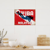 Malaysia Scuba Diver - Blue Retro Poster (Küche)